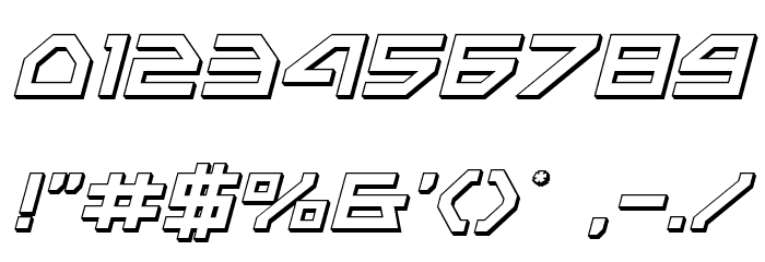 Neo-Navy 3D Italic Font OTHER CHARS