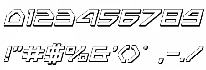 Neo-Navy 3D Italic フォント その他の文字