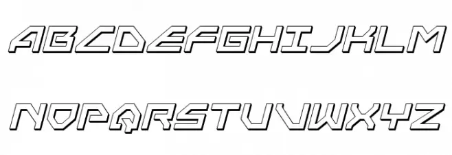 Neo-Navy 3D Italic Fonte MAIÚSCULAS