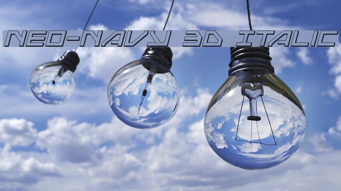 Neo-Navy 3D Italic Font examples
