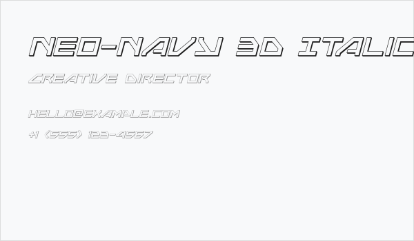 Neo-Navy 3D Italic Business Card