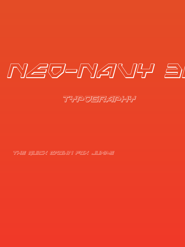 Neo-Navy 3D Italic Poster