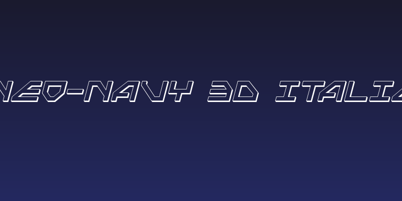 Neo-Navy 3D Italic Social Header