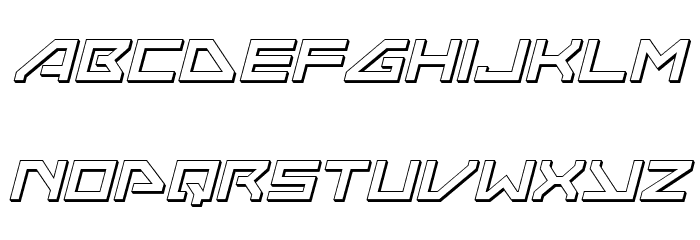 Neo-Navy 3D Italic Font LOWERCASE