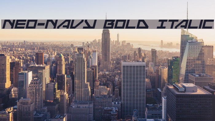 Neo-Navy Bold Italic Font examples