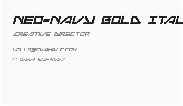 Neo-Navy Bold Italic Business Card