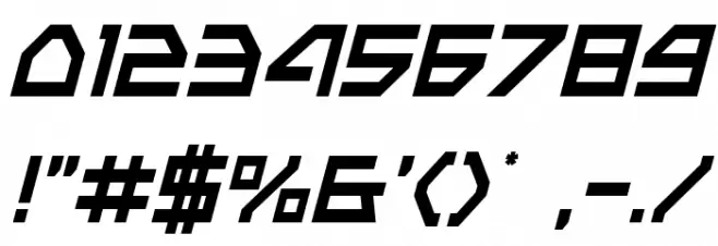 Neo-Navy Condensed Italic Font OTHER CHARS