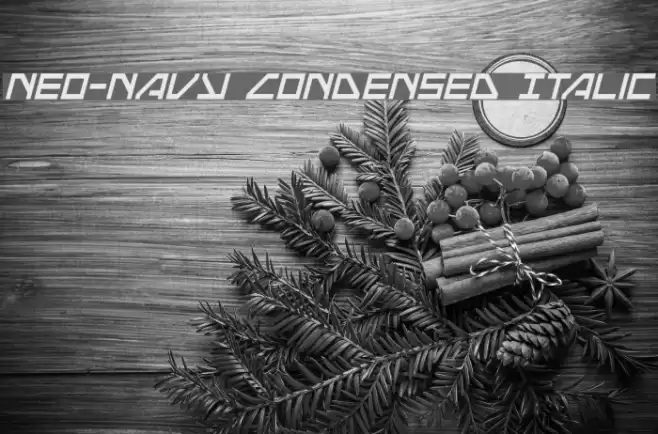 Neo-Navy Condensed Italic Font examples
