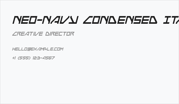 Neo-Navy Condensed Italic Business Card