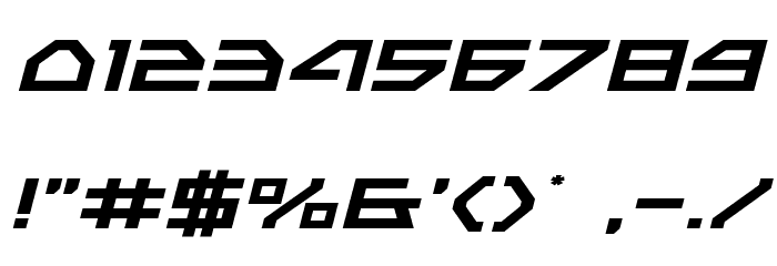 Neo-Navy Expanded Italic Font OTHER CHARS