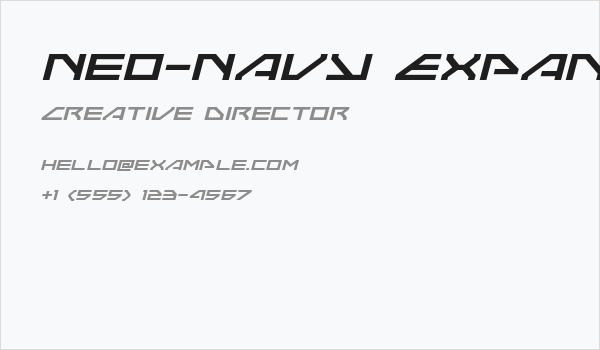 Neo-Navy Expanded Italic Business Card