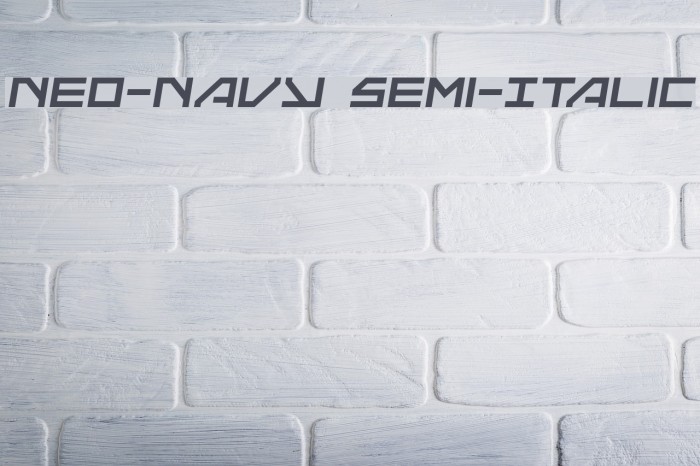 Neo-Navy Semi-Italic Font examples
