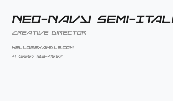 Neo-Navy Semi-Italic Business Card