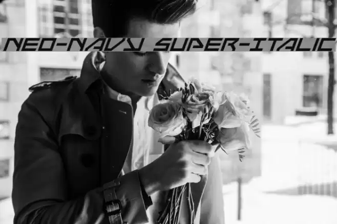 Neo-Navy Super-Italic Font examples