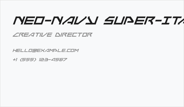Neo-Navy Super-Italic Business Card