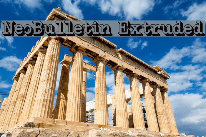 NeoBulletin Extruded Font examples