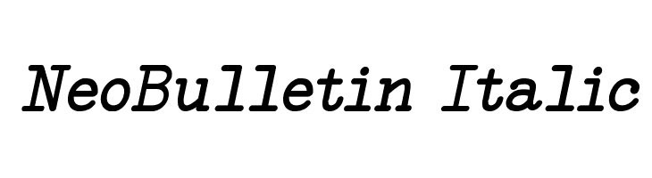 NeoBulletin Italic Font