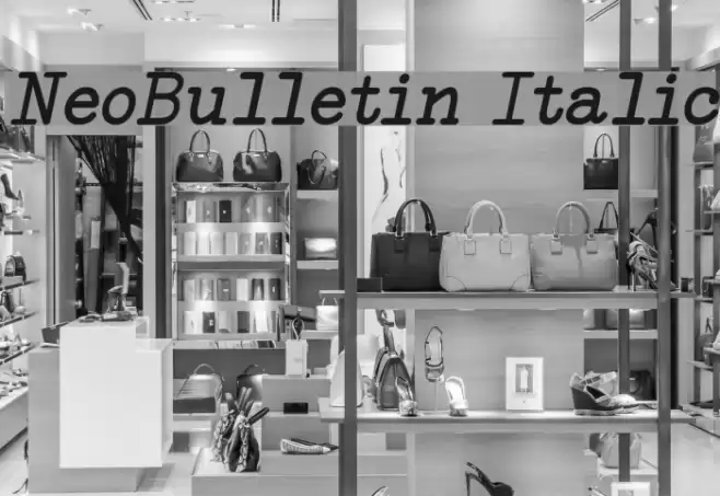 NeoBulletin Italic Font examples