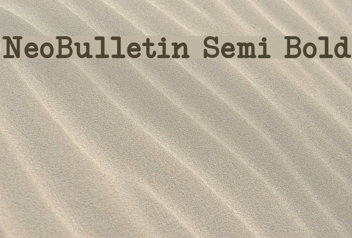 NeoBulletin Semi Bold Font examples
