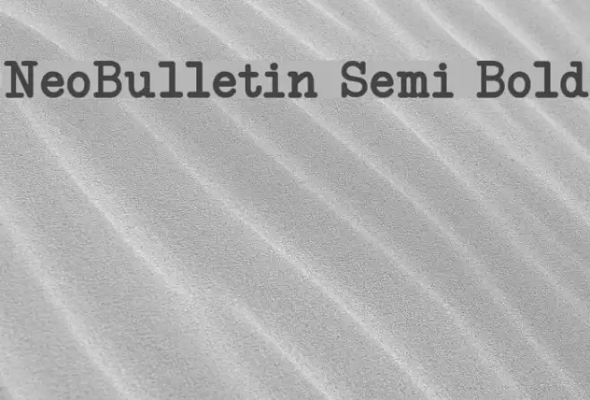 NeoBulletin Semi Bold Font examples