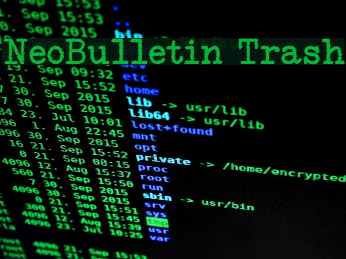 NeoBulletin Trash Font examples