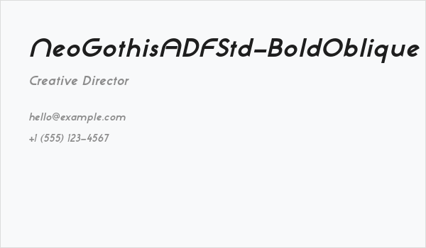 NeoGothisADFStd-BoldOblique Business Card