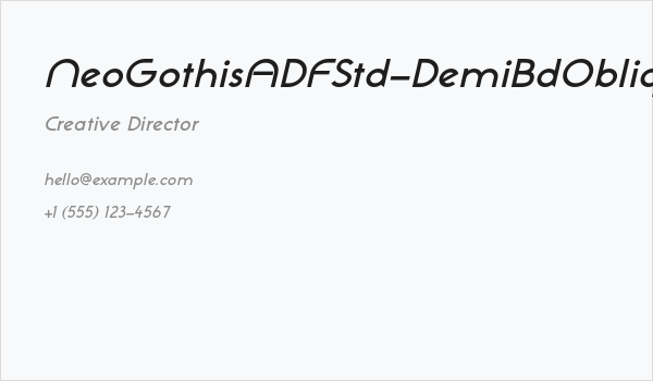 NeoGothisADFStd-DemiBdOblique Business Card