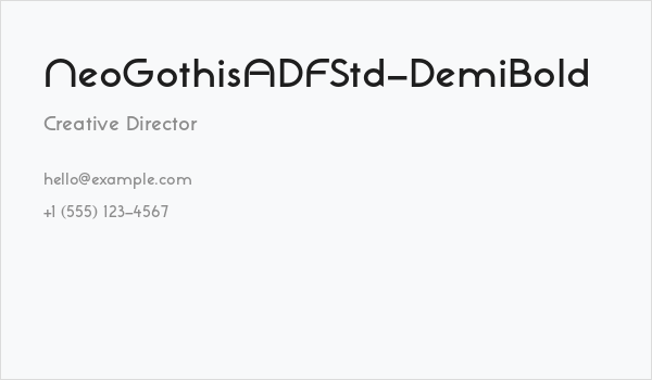 NeoGothisADFStd-DemiBold Business Card