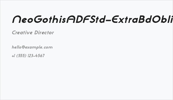 NeoGothisADFStd-ExtraBdOblique Business Card
