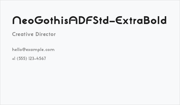 NeoGothisADFStd-ExtraBold Business Card