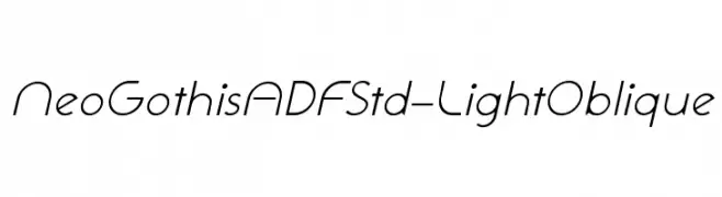 NeoGothisADFStd-LightOblique  Frei Schriftart Herunterladen
