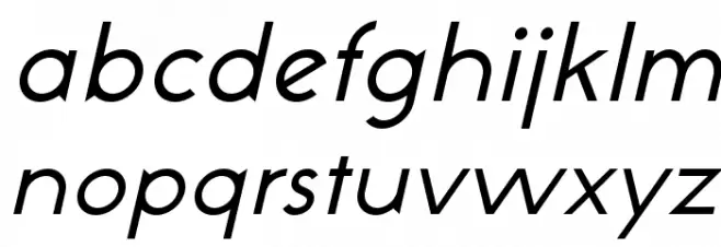 NeoGothisADFStd-Oblique Caratteri MINUSCOLO