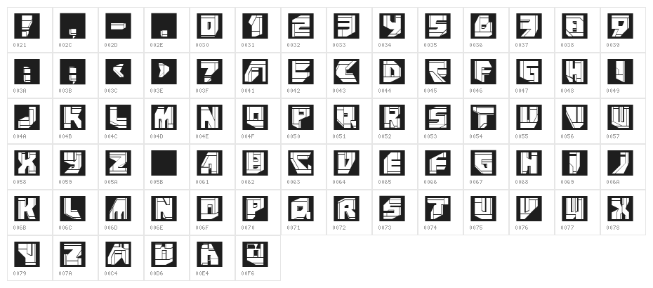 NeoPanSquares Character Map