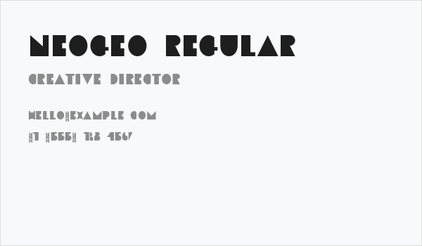 Neogeo Regular Business Card