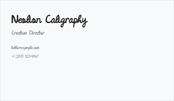 Neolion Caligraphy Business Card