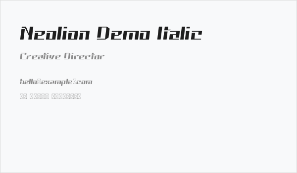 Neolion Demo Italic Business Card