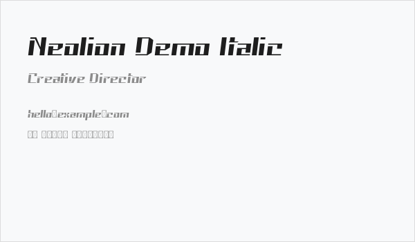 Neolion Demo Italic Business Card