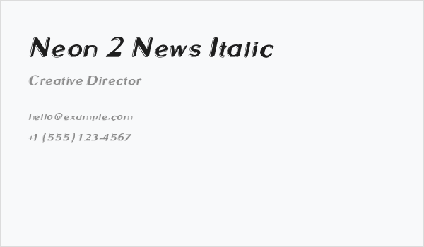 Neon 2 News Italic Business Card