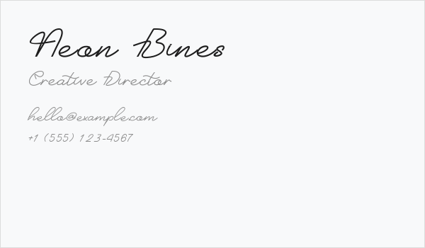 Neon Bines Business Card