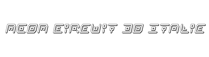 Neon Circuit 3D Italic  Frei Schriftart Herunterladen