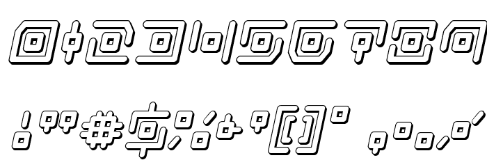 Neon Circuit 3D Italic Font OTHER CHARS