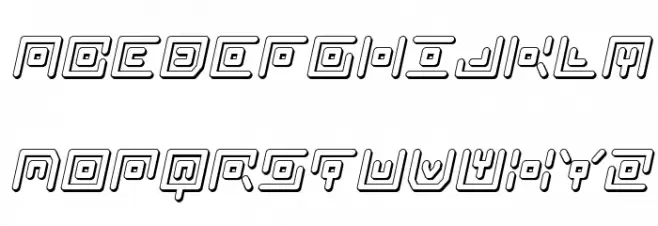 Neon Circuit 3D Italic Schriftart Groß