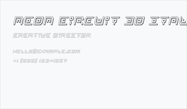 Neon Circuit 3D Italic Business Card
