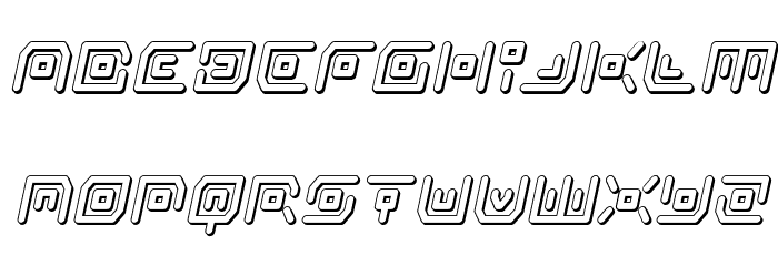 Neon Circuit 3D Italic Font LOWERCASE