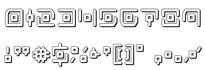 Neon Circuit 3D Font OTHER CHARS