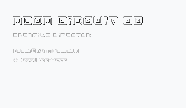 Neon Circuit 3D Business Card