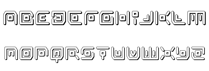 Neon Circuit 3D Font LOWERCASE
