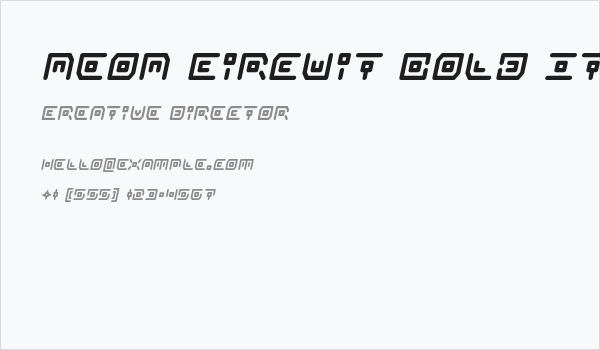 Neon Circuit Bold Italic Business Card