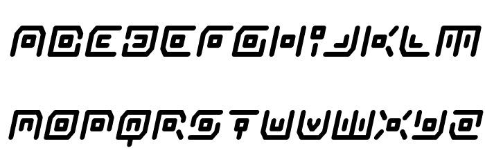 Neon Circuit Bold Italic Font LOWERCASE