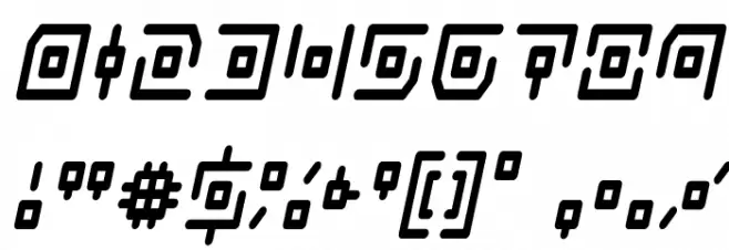 Neon Circuit Condensed Italic Font OTHER CHARS